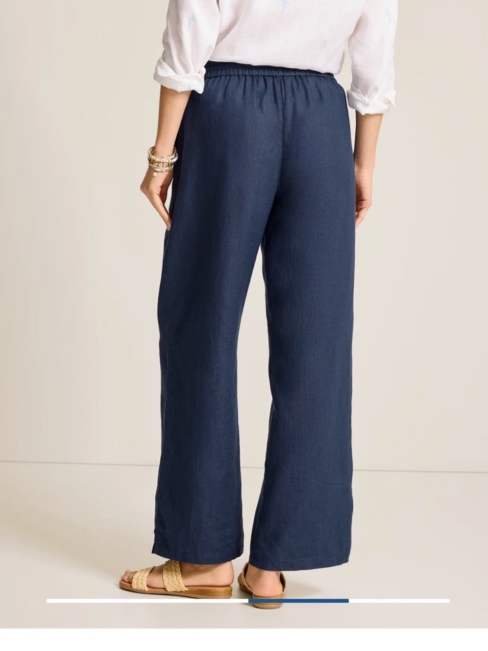 Tommy Bahama Women's Two Palms High-Rise Linen Easy Pants Navy Blue Size S - Picture 3 of 8
